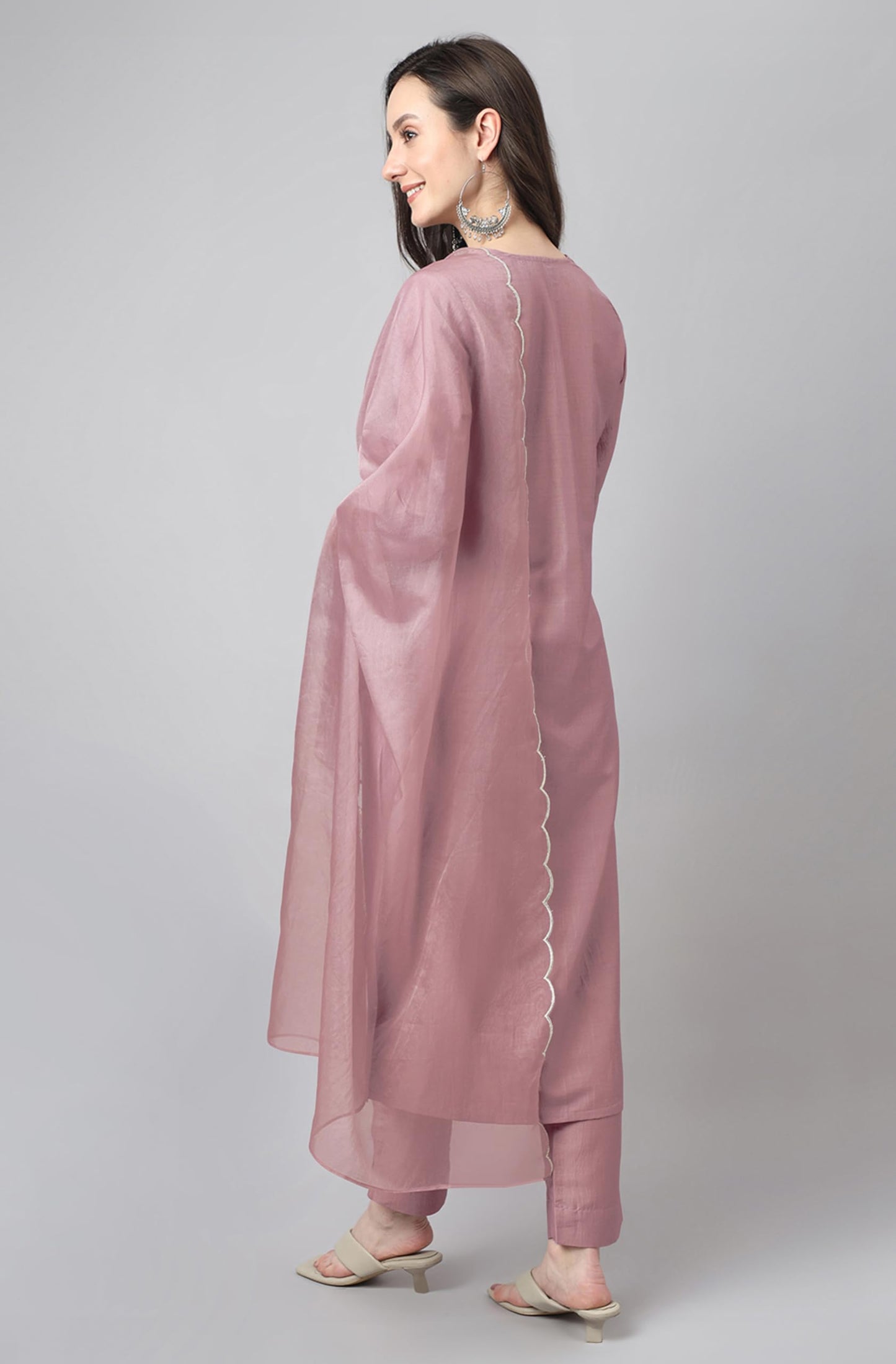 Janasya Women Mauve N/A Printed - Kurta with Pant & Dupatta Latest Style