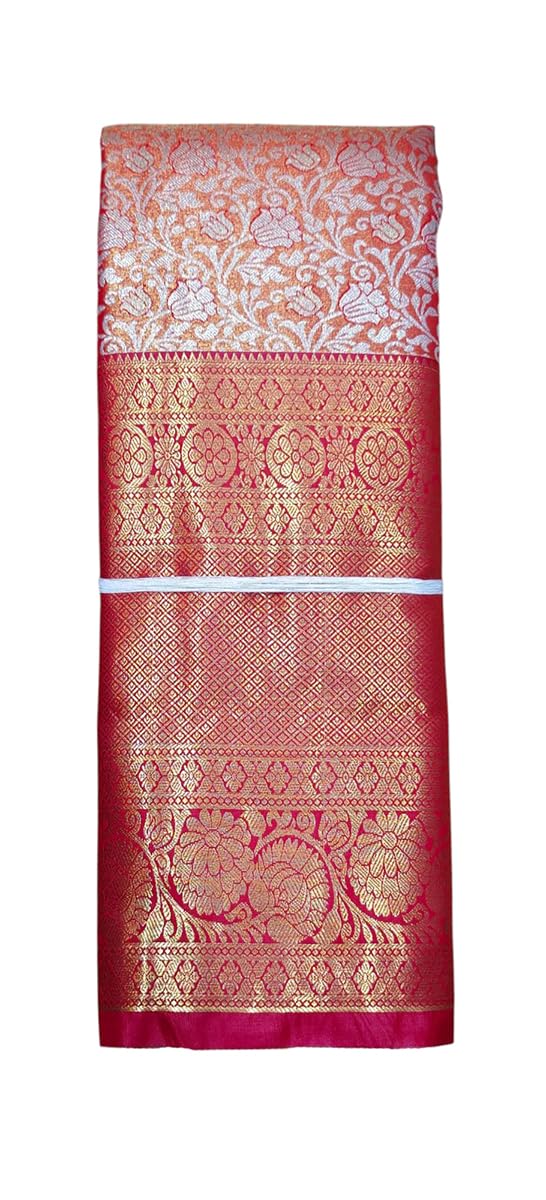 VFCollections Women's Kanchipuram Silk Pure Pattu Sarees With Blouse (VFC568-3)