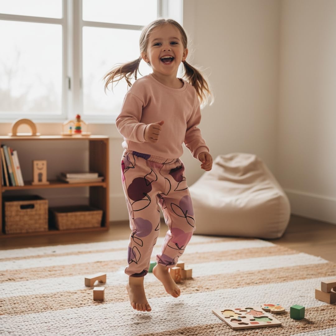Mothercare Girls Essentials Printed Joggers - Pink
