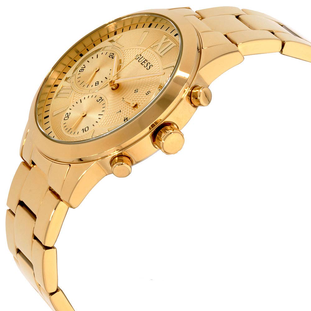 Guess Analog Champagne Dial Women's Stainless Steel Watch-W1070L2, Band Color:Gold