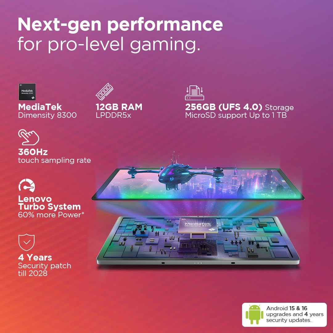 Lenovo {Smartchoice} Idea Tab Pro with Pen Plus|12.7" 3K Display|144 Hz Refresh|12 GB RAM, 256 GB ROM| AI-Enabled| MediaTek Dimensity 8300|Quad JBL Speakers|10200 mAh Battery with 45 W Charger|WiFi 6e