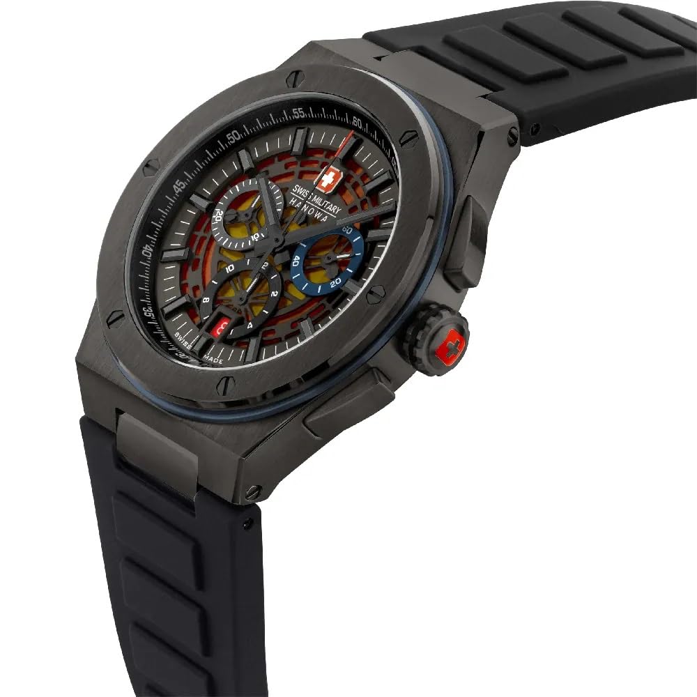 Swiss Military by Chrono Silicone Hanowa Analog Grey Dial Men's Watch-Smwgo0000940