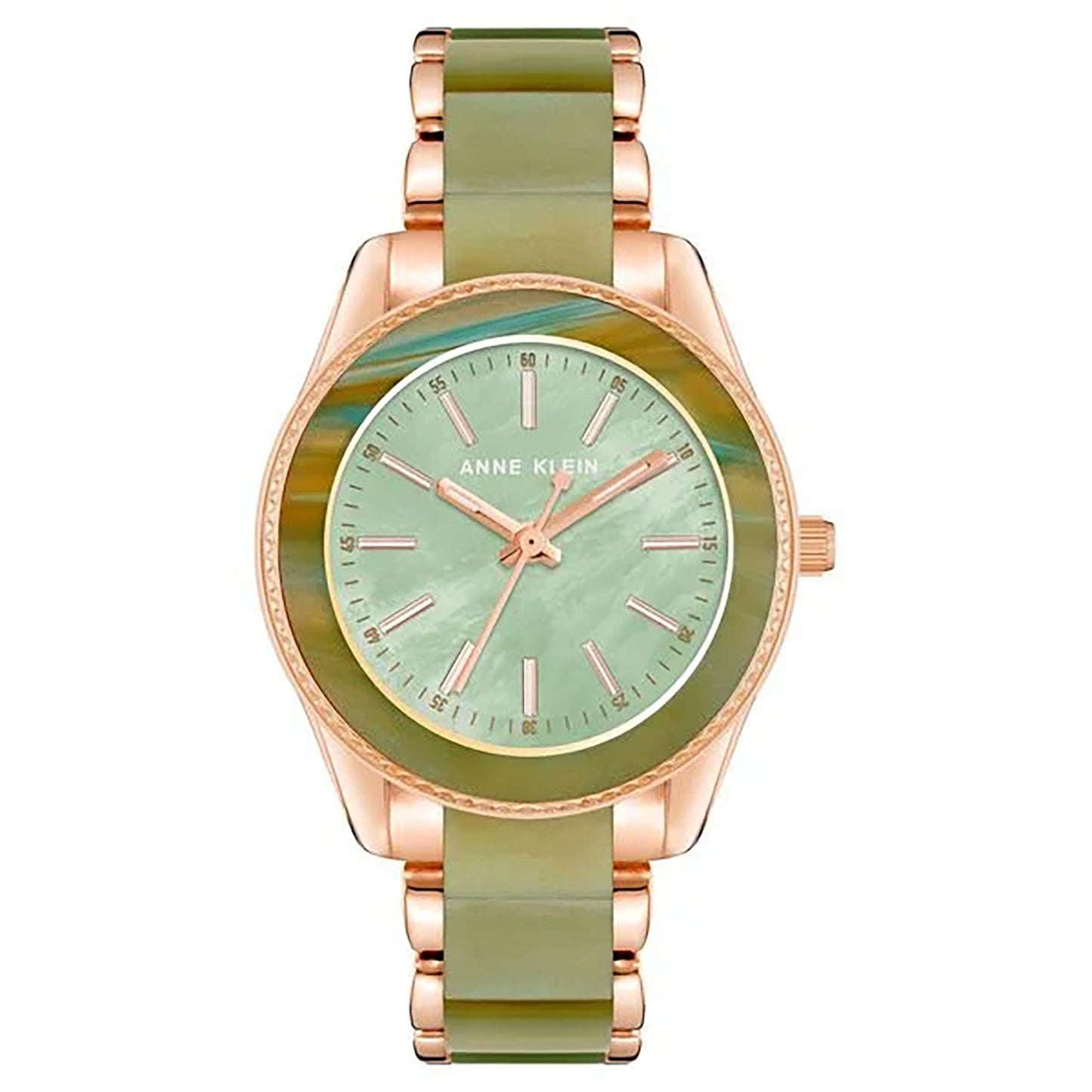 ANNE KLEIN Quartz 37.5 mm Green Dial Acrylic Analog Watch for Women