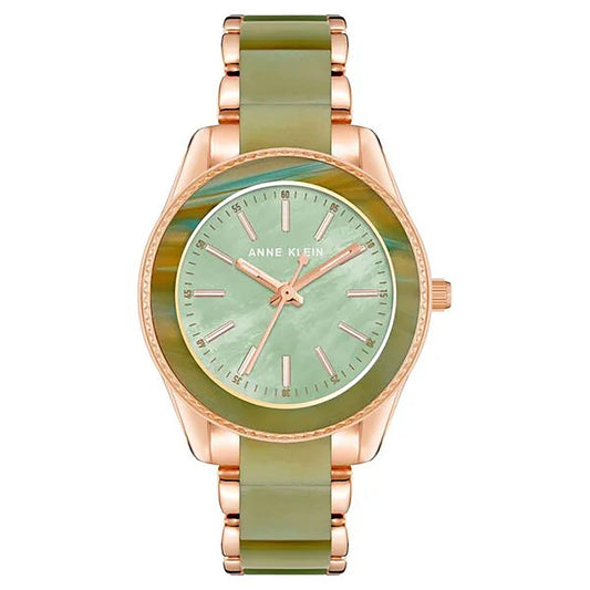 ANNE KLEIN Quartz 37.5 mm Green Dial Acrylic Analog Watch for Women