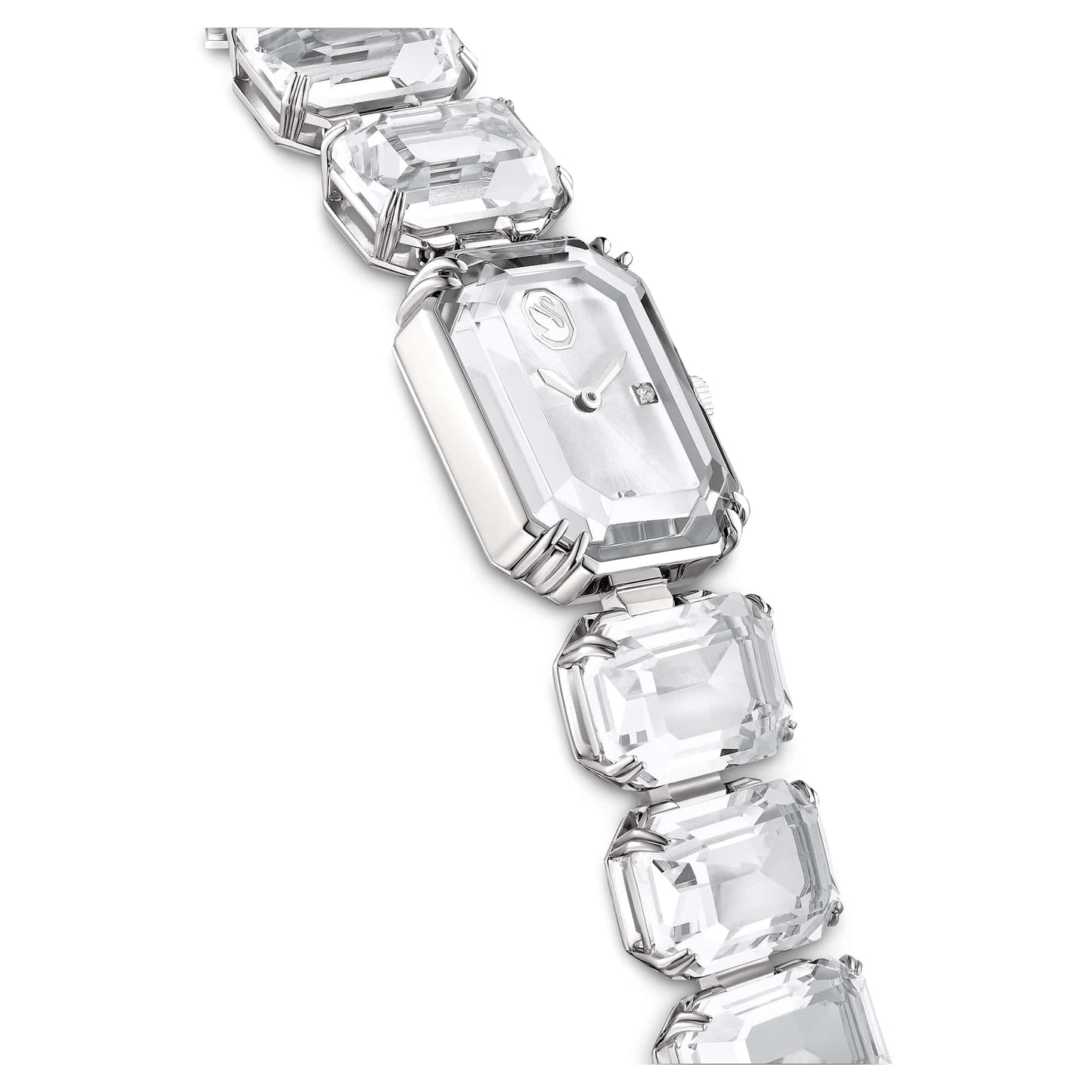 Swarovski Stainless Steel Analog White Dial Women's Silver Band Watch-5621173