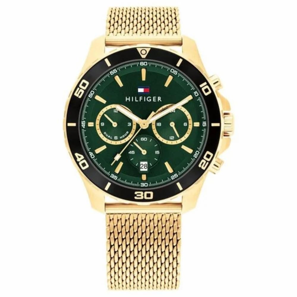 Tommy Hilfiger Quartz Multifunction Green Stainless Steel Strap for Men-TH1792093