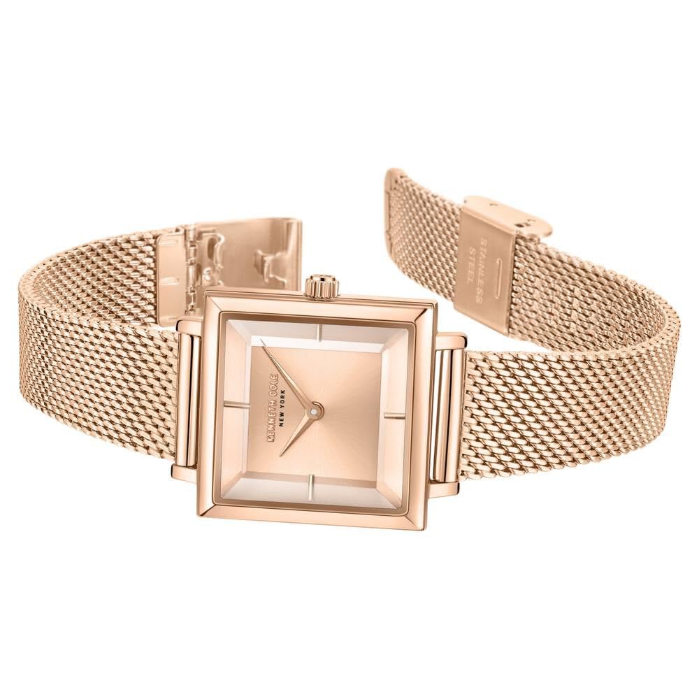 Kenneth Cole Quartz Analog Rose Gold dial Metal Strap Watch for Women-KCWLG0026503LD