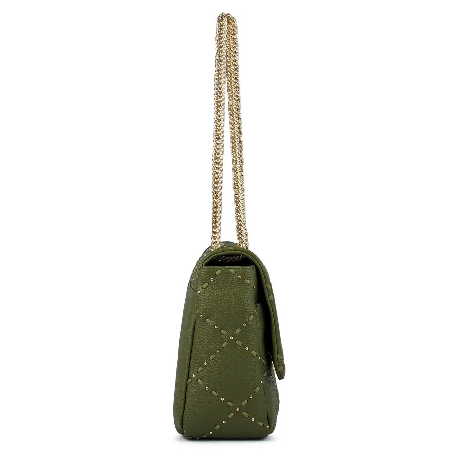 Da Milano Leather Shoulder Bag for Women - Green
