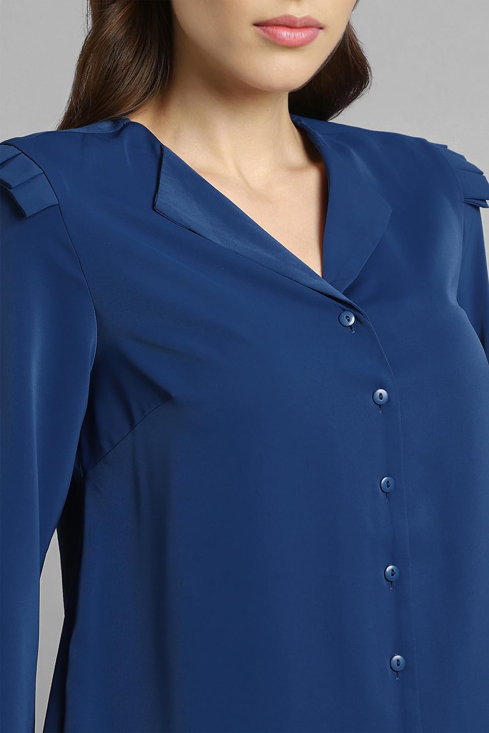 Van Heusen Women Polyester Regular Fit Shirt (VWSFFRGF022150_Navy, 2XL