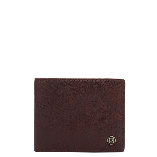 Da Milano RFID Protected Leather Wallet for Men with Card Slot - Burgundy