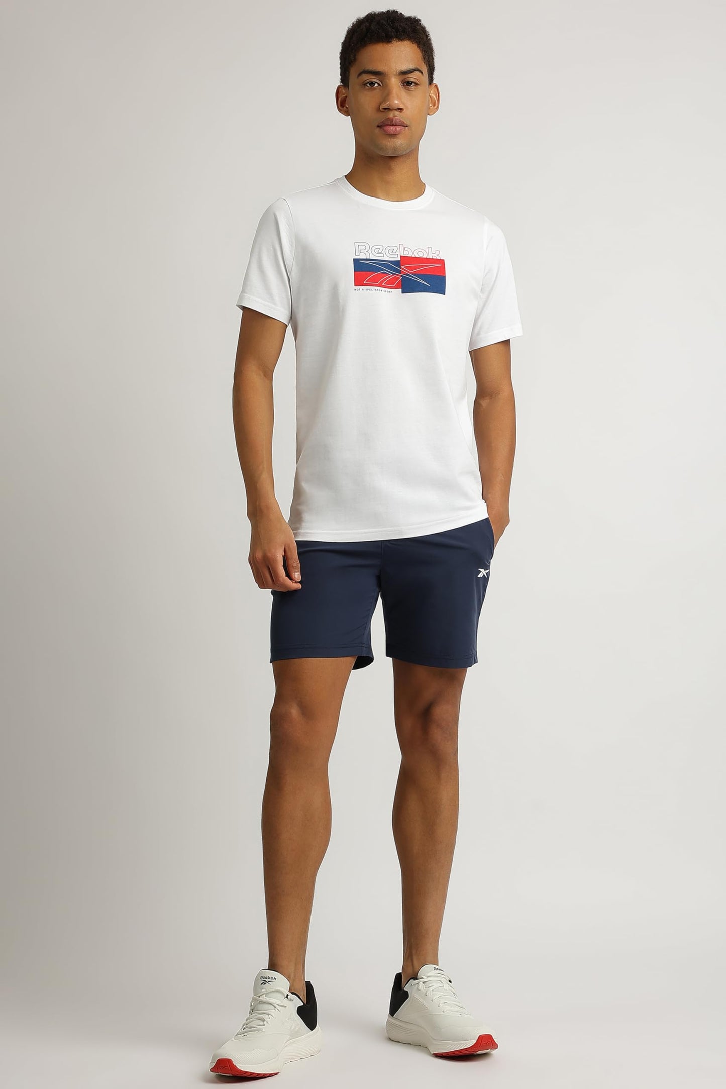 Reebok Men's Regular Fit T-Shirt (RMKCAA0903_White