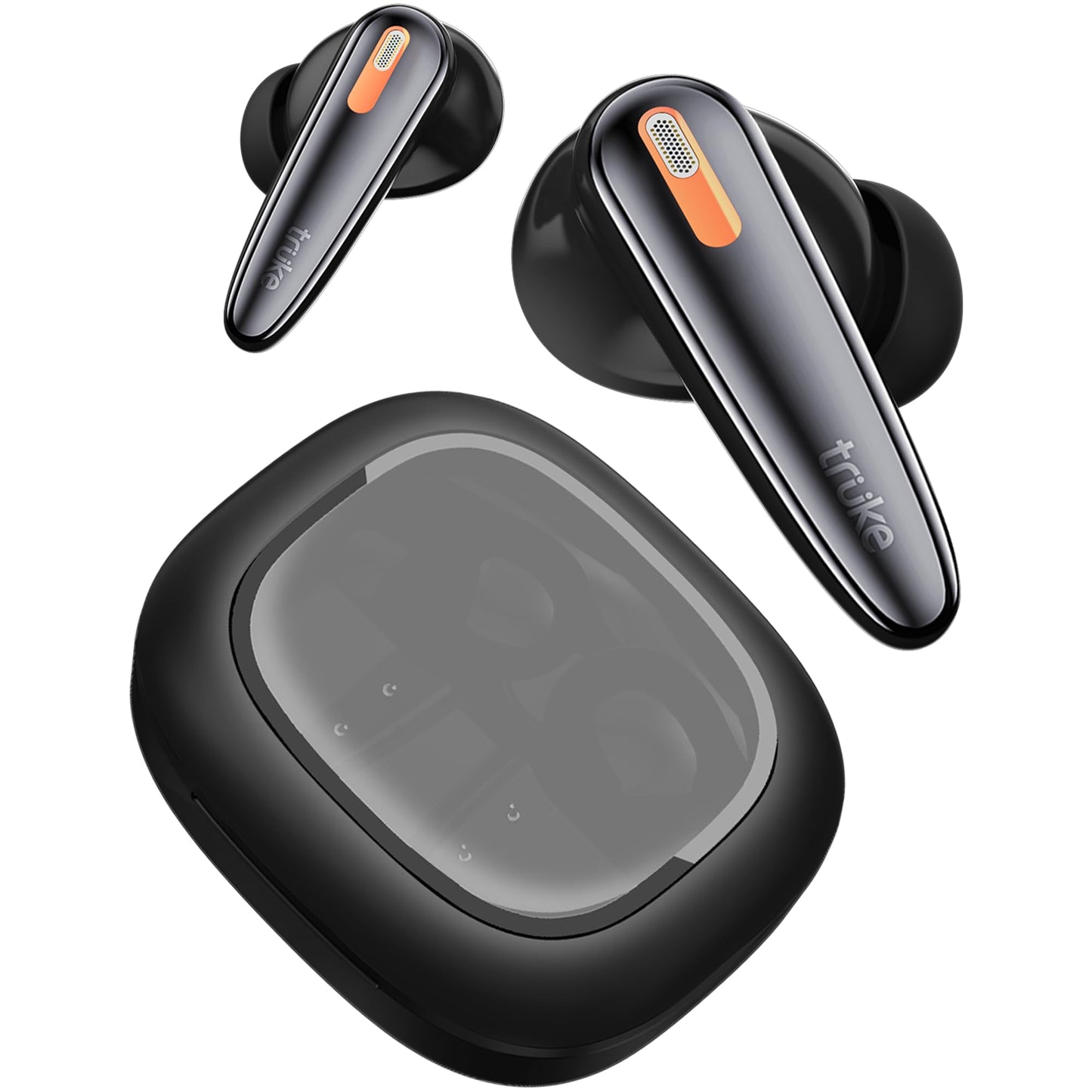 truke New Launch Crystal Bass True Wireless in Ear Earbuds with 13mm Drivers, 70H Playtime Fast Charge, Made in India, HiFi Sound TWS, 40ms Low Latency, 4Mics ENC, BT 5.4 (Matte Black)