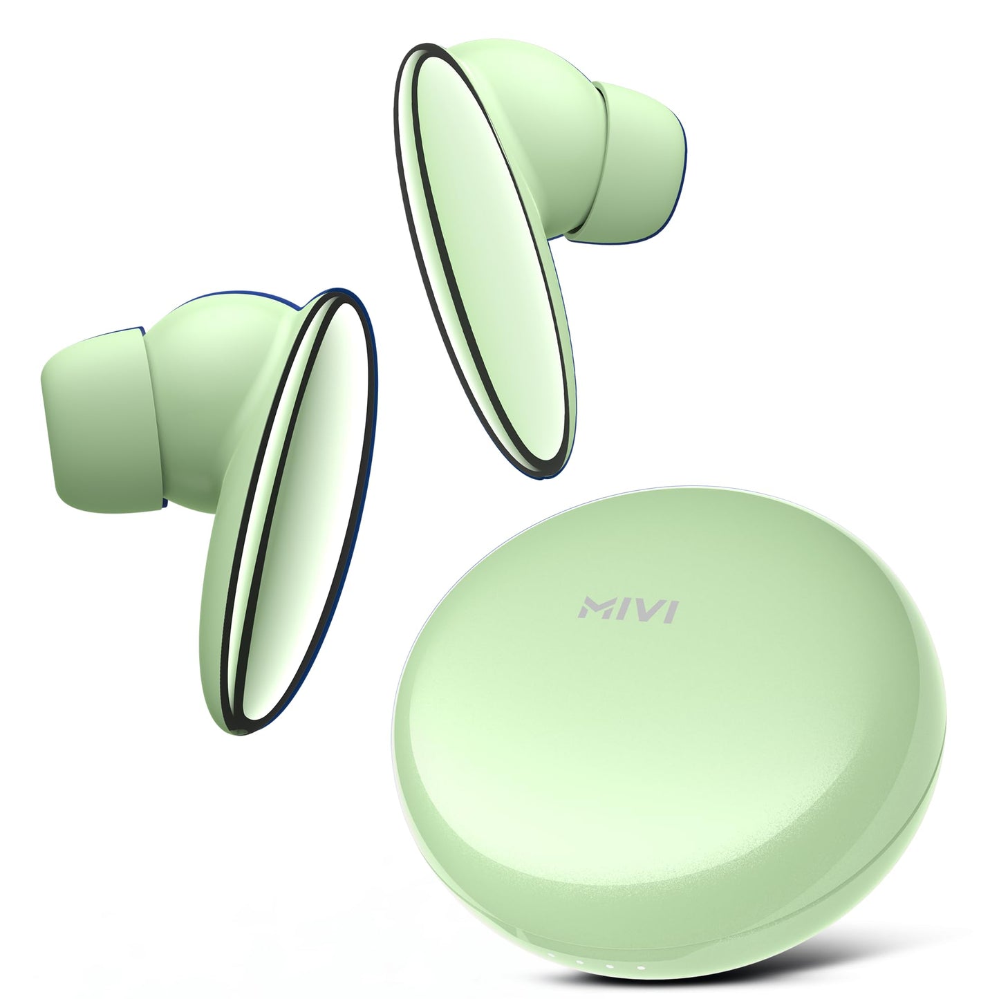 Mivi DuoPods A750 in Ear Ear Buds Wireless - 55H Playtime, USB Type-C Fast Charging, AI-ENC, Multi-Device Support, IPX4, Premium Metallic Ear Buds, Made in India