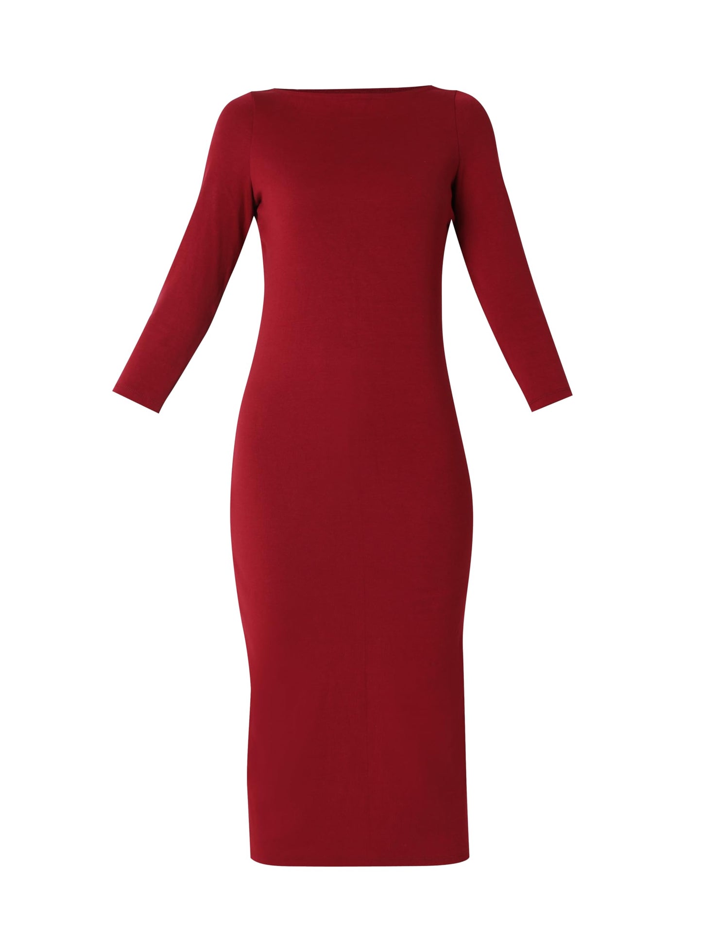 VERO MODA Women's Cotton Bodycon Midi Dress (9007044-Rumba Red_Rumba