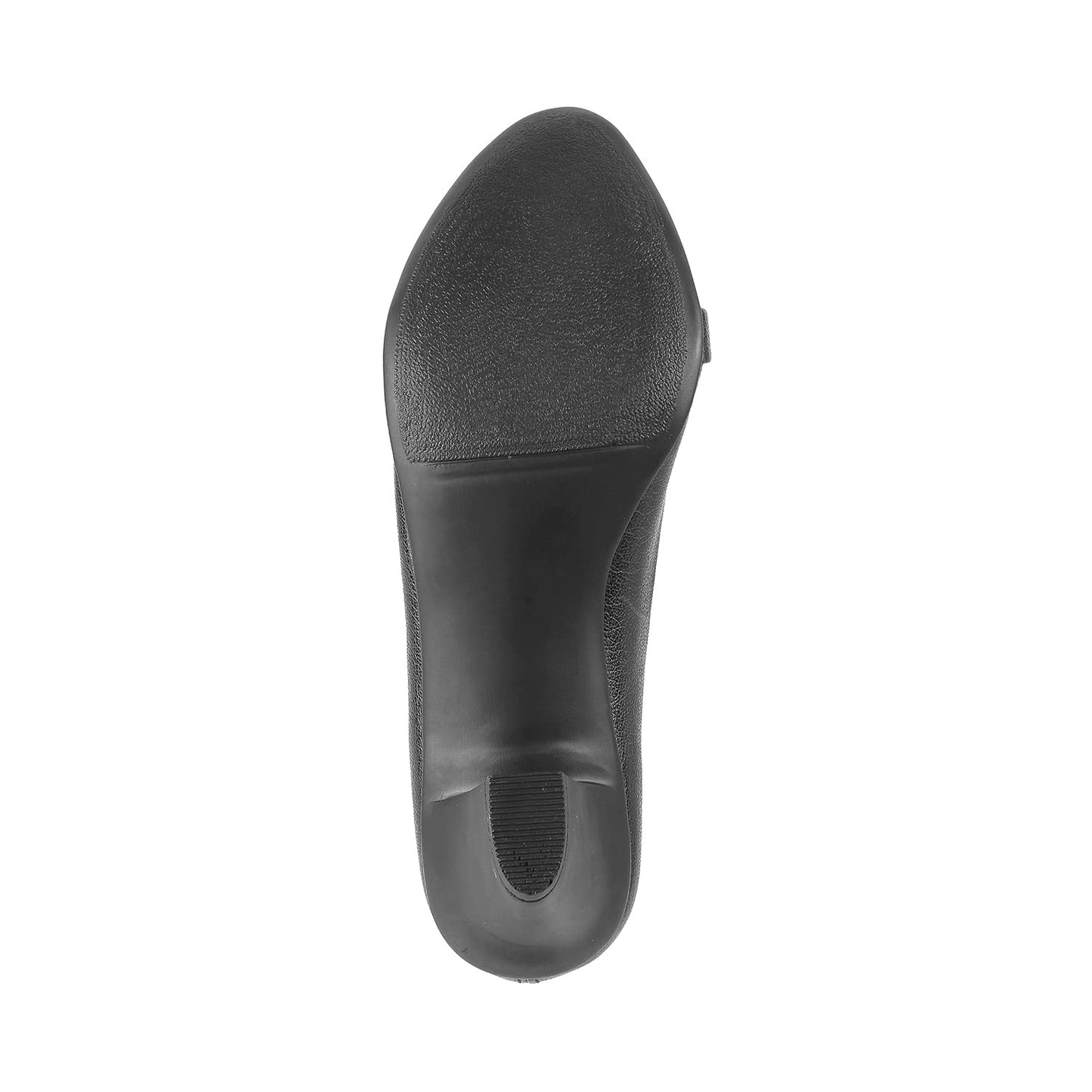 Metro Women's Black Faux Leather Fashion Block Heel Pumps | Professional Office Business Footwear | Lightweight | Elegant | Office Party Professional Stylish Wear | UK 6