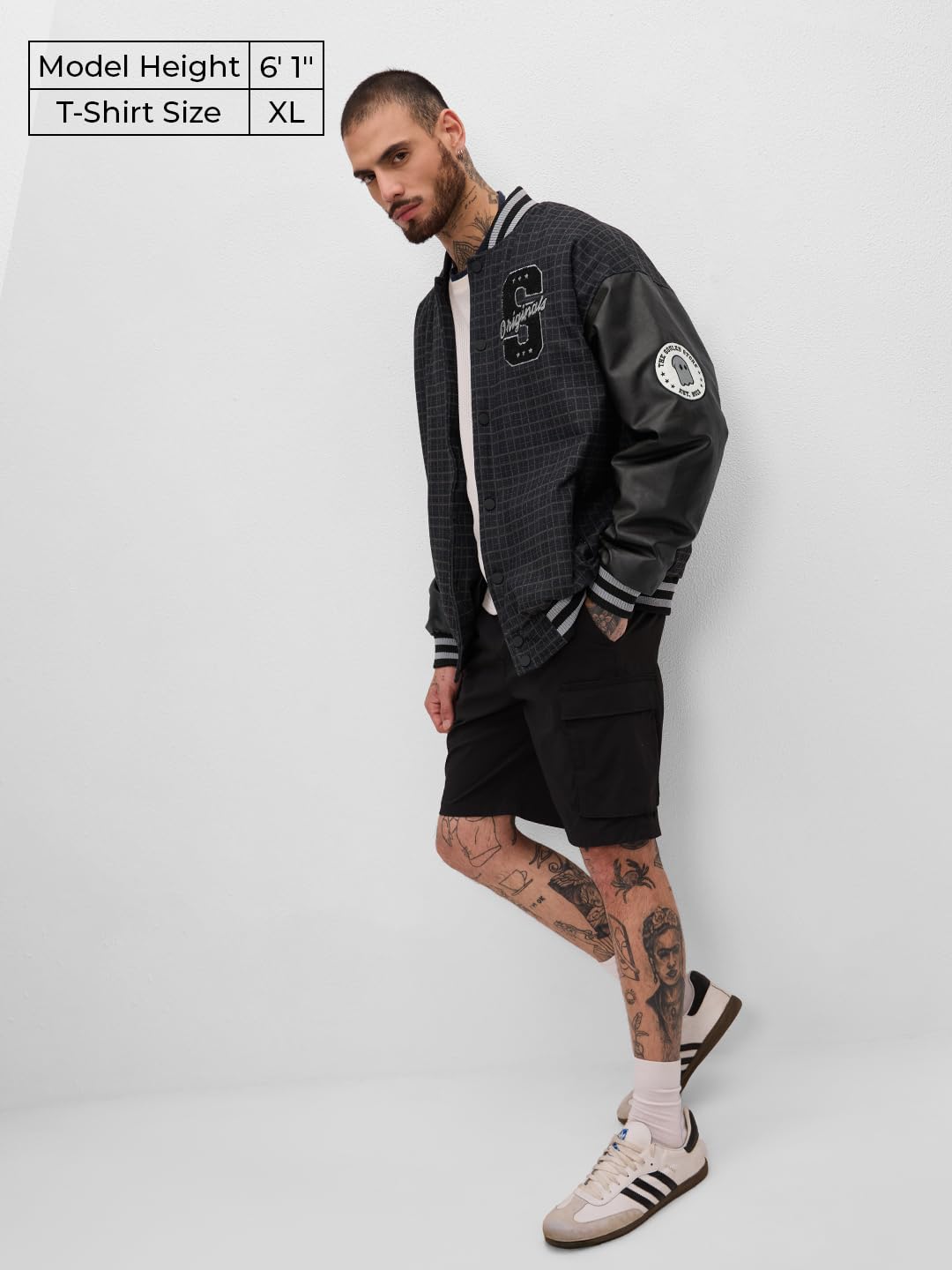 The Souled Store Flannel Varsity : Urban Arcade Men and Boys Long Sleeve Button Front Multicolor Graphic Printed Oversized Fit Varsity Jackets