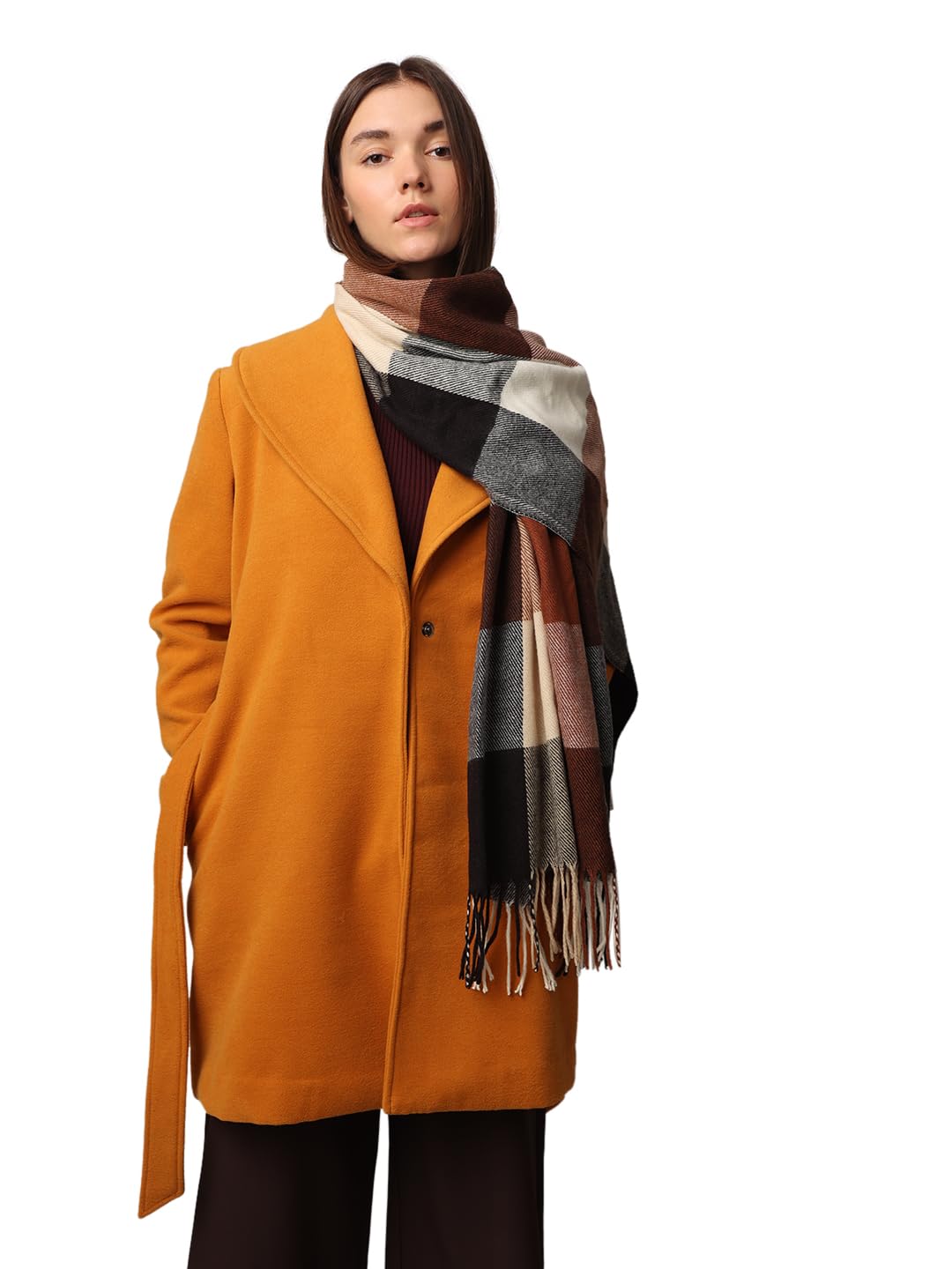 ONLY Women's Loose Fit Yellow Coat