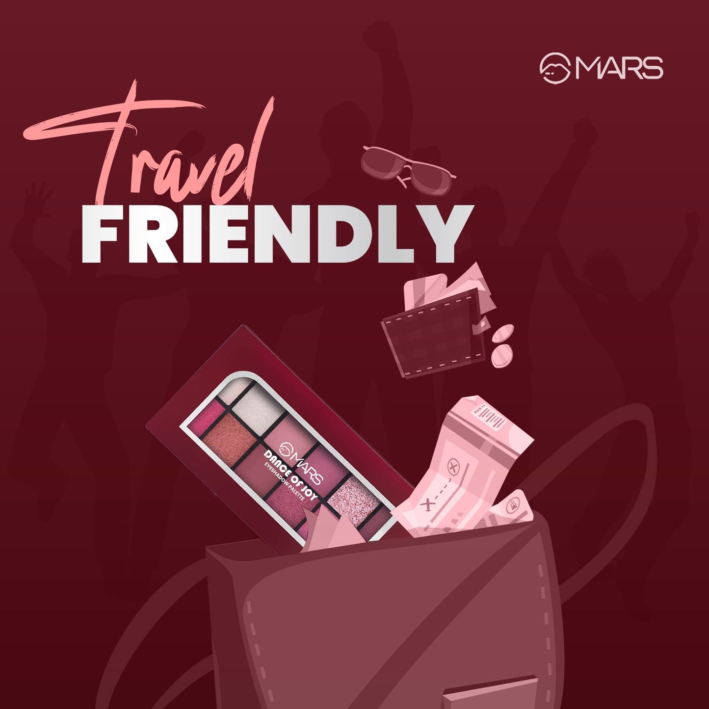 MARS 12 Shades Dance of Joy Eyeshadow Palette | Highly Pigmented and Blendable | Multicolor | Matte and Shimmer Finish 01-Multicolor (13.2g) (Shade-02)