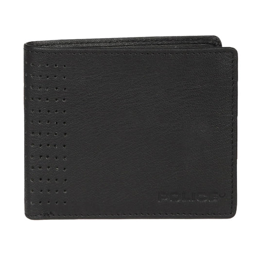 Police Gardon men's Leather Slim Wallet -Black