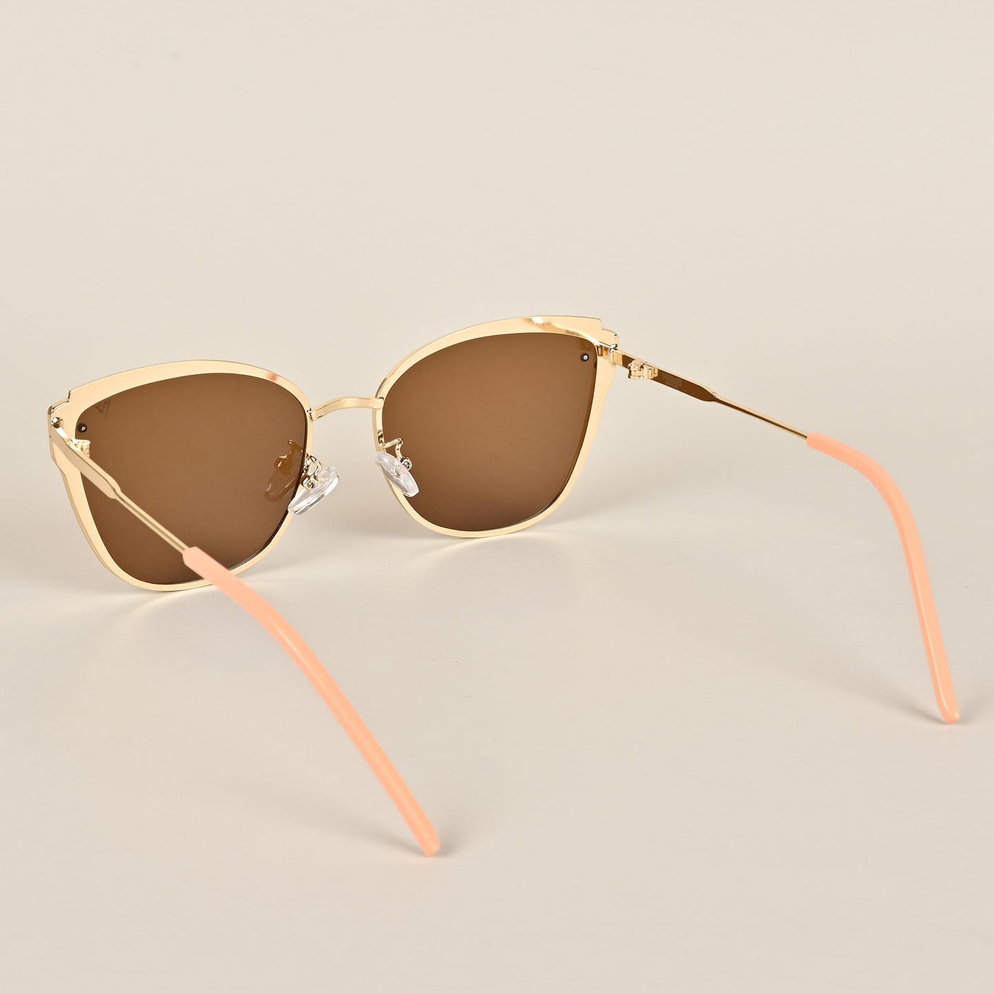 Voyage Uv Protected Cateye Sunglasses For Women (Brown Lens|Pink Frame|5852Mg2858)