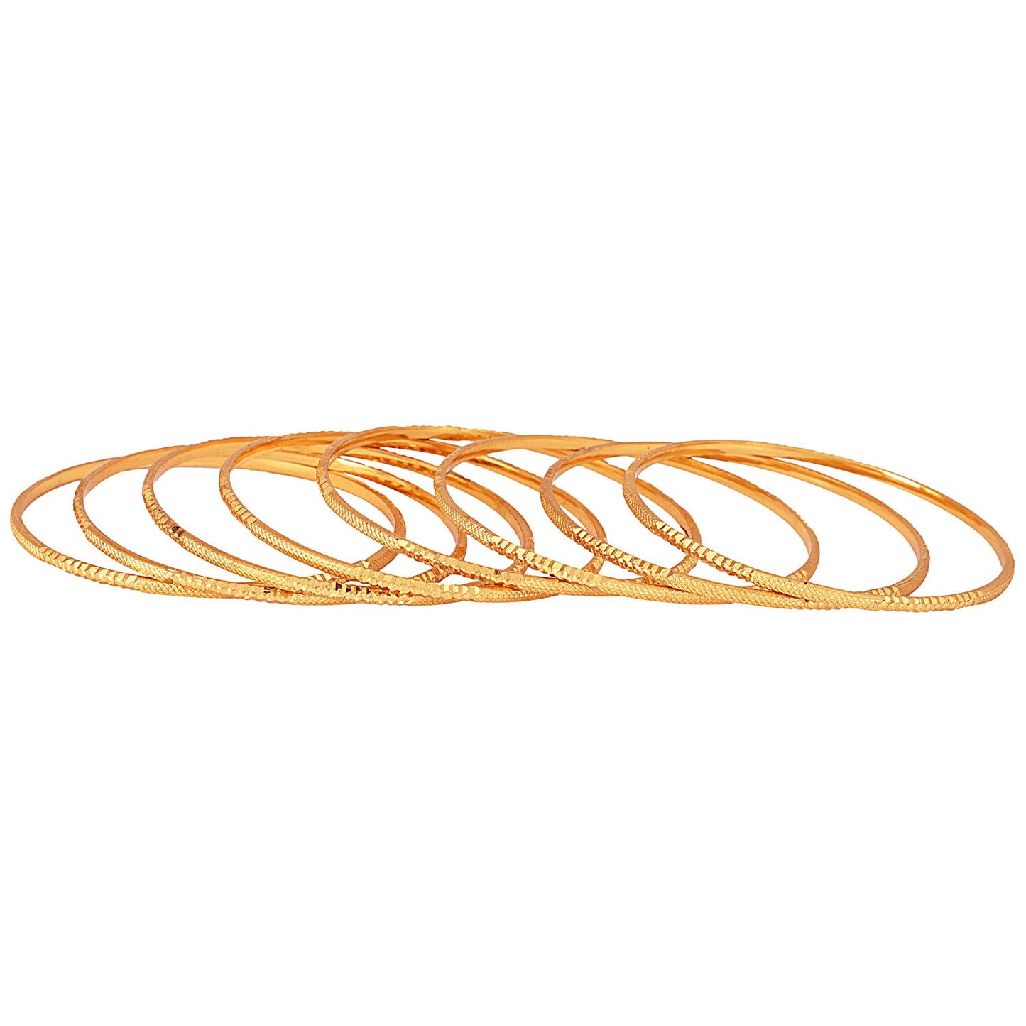 Shining Diva Fashion Set Of 8 Latest Traditional Design One Gram Gold Plated Bangle for Women (Golden) (11712b_2.6)