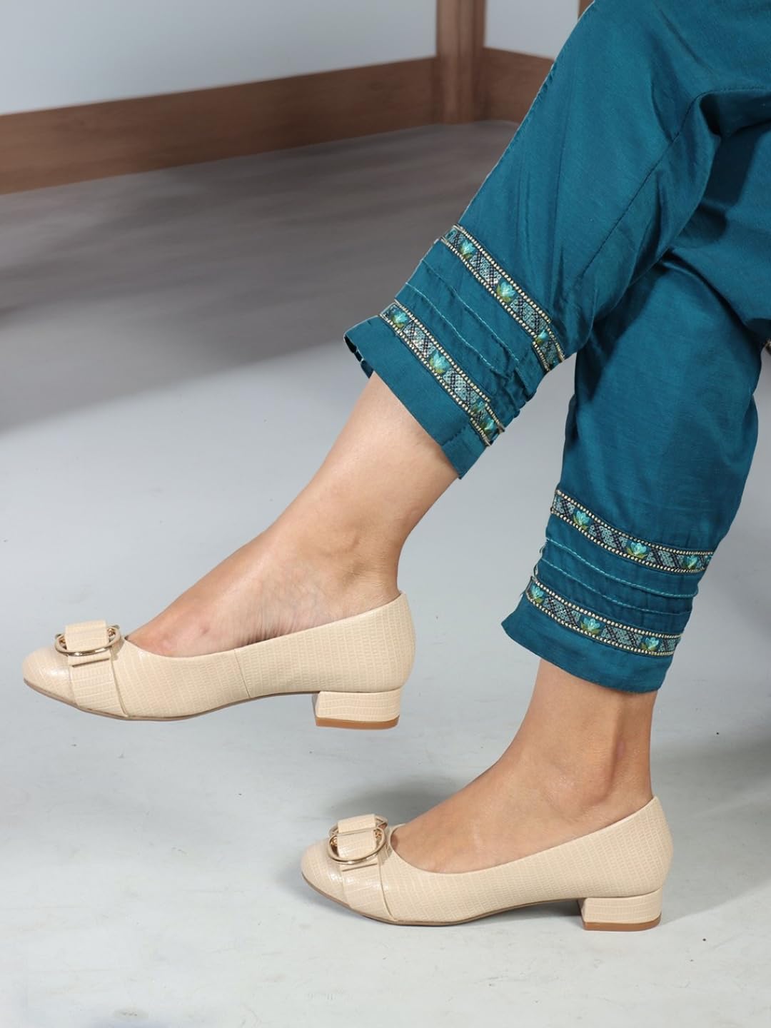 Carlton London Women's Slip On Pumps Colour-Nude, Size-UK 7