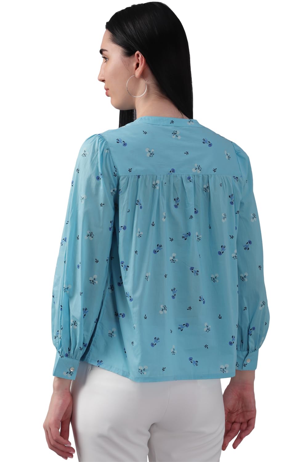 Allen Solly Women's Regular Fit Shirt (AHSFCRGBA20878_Blue