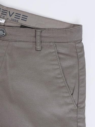 BEEVEE Men’s Casual Printed Cotton Lycra Grey Shorts | Regular Fit, Knee Length, 4 Pockets, Button & Drawstring Closure