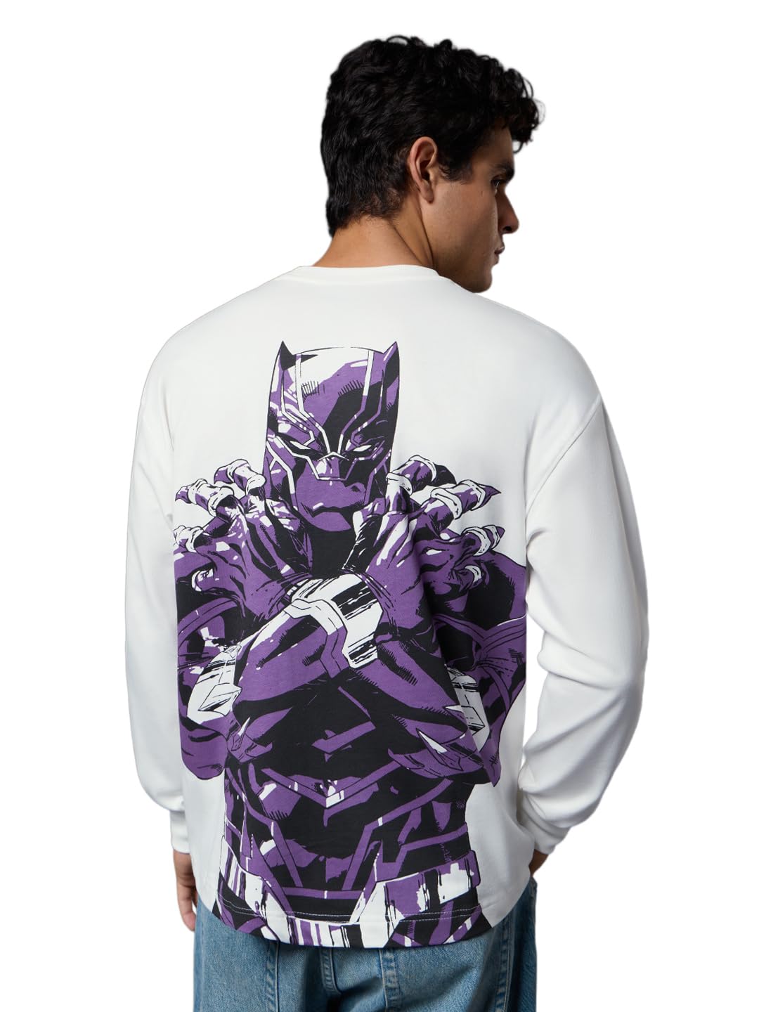 The Souled Store Black Panther: The Warrior Men Oversized Full Sleeve T-Shirts