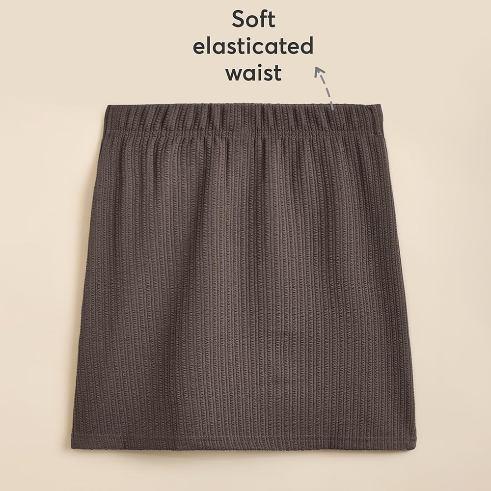 Hopscotch Girls Brown Bow Applique Straight Skirt for Ages (4-5 Years)