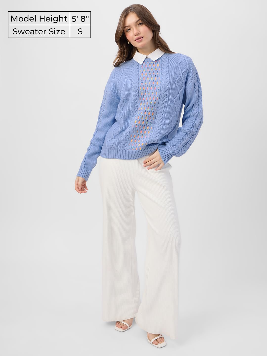 The Souled Store Cable Knit Sweater : Juliet Women and Girls Oversized Sweater