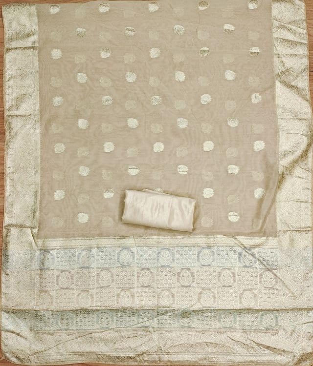 VARNI FABRICS Jacquard With Neck handwork Dress Material for Women Striped Unstitched Woman Salwar Suit Dress Material With Jacquard Dupatta Pastel Multicolors