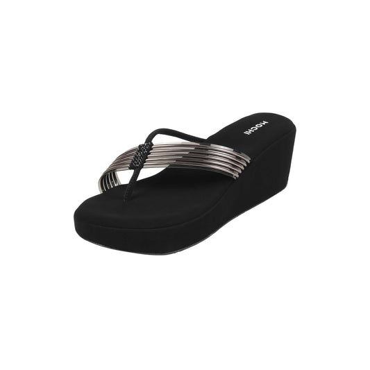 Mochi Women's Open Casual - Slippers with Black Platforms UK/3 EU/36(34-418)