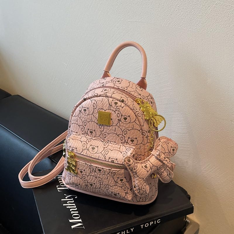 FENSIR® Cute Bear Print Backpack | Fashionable & Versatile Shoulder Bag for College Students