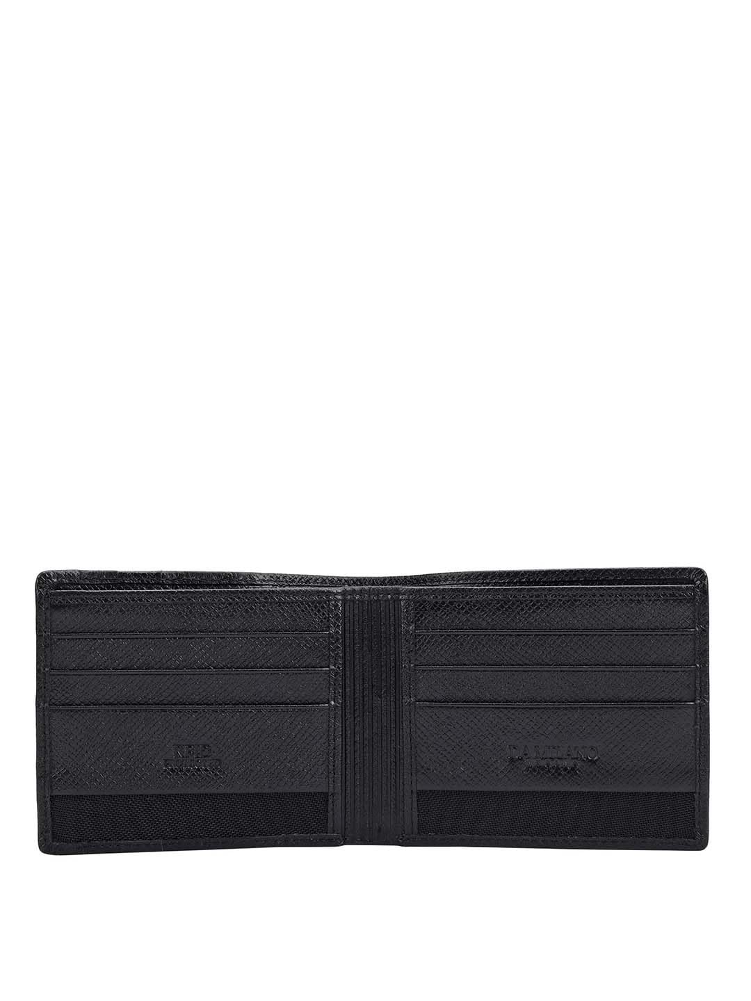 Da Milano Genuine Leather Black Men Wallet & Keychain (0027-1)
