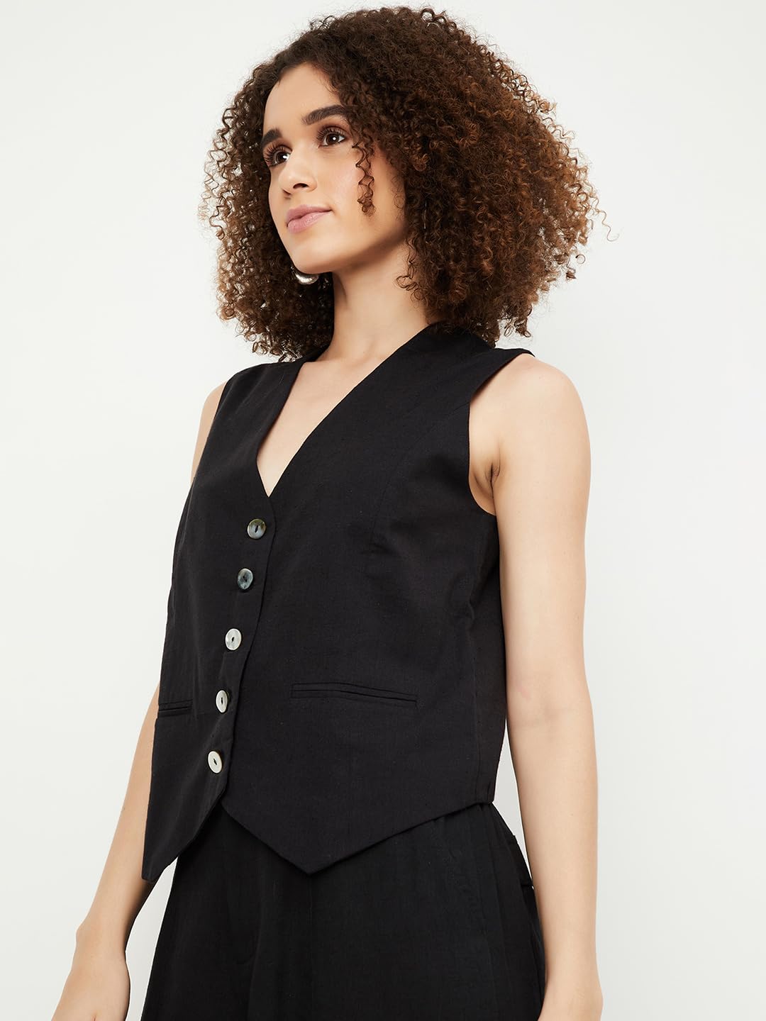 Max Women's A-Line Coat (MG48012_Black