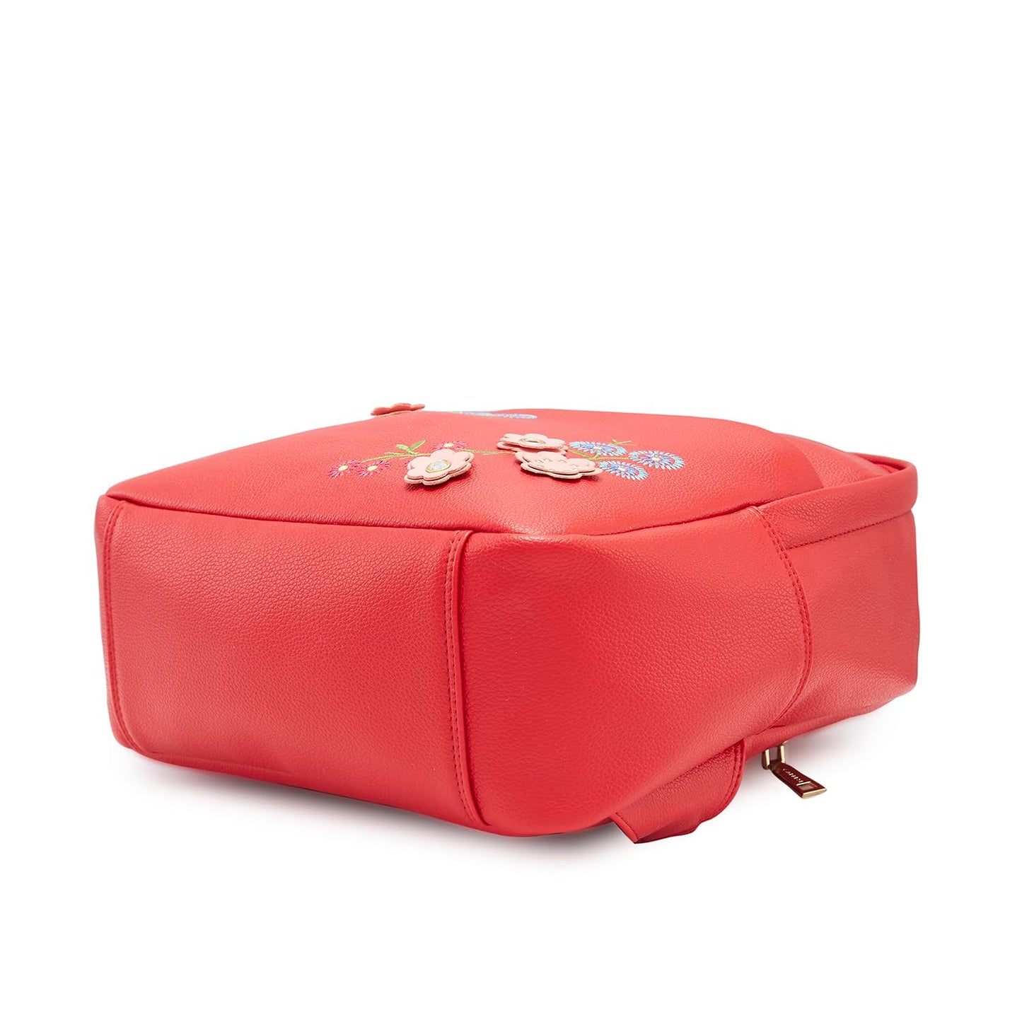 Caprese Erica Casual Backpack, Medium | Floral Embroidered Backpack for Women with Adjustable Shoulder Strap & Secure Zip Closure | Spacious, Versatile for Everyday Outings and Travel (Maroon)