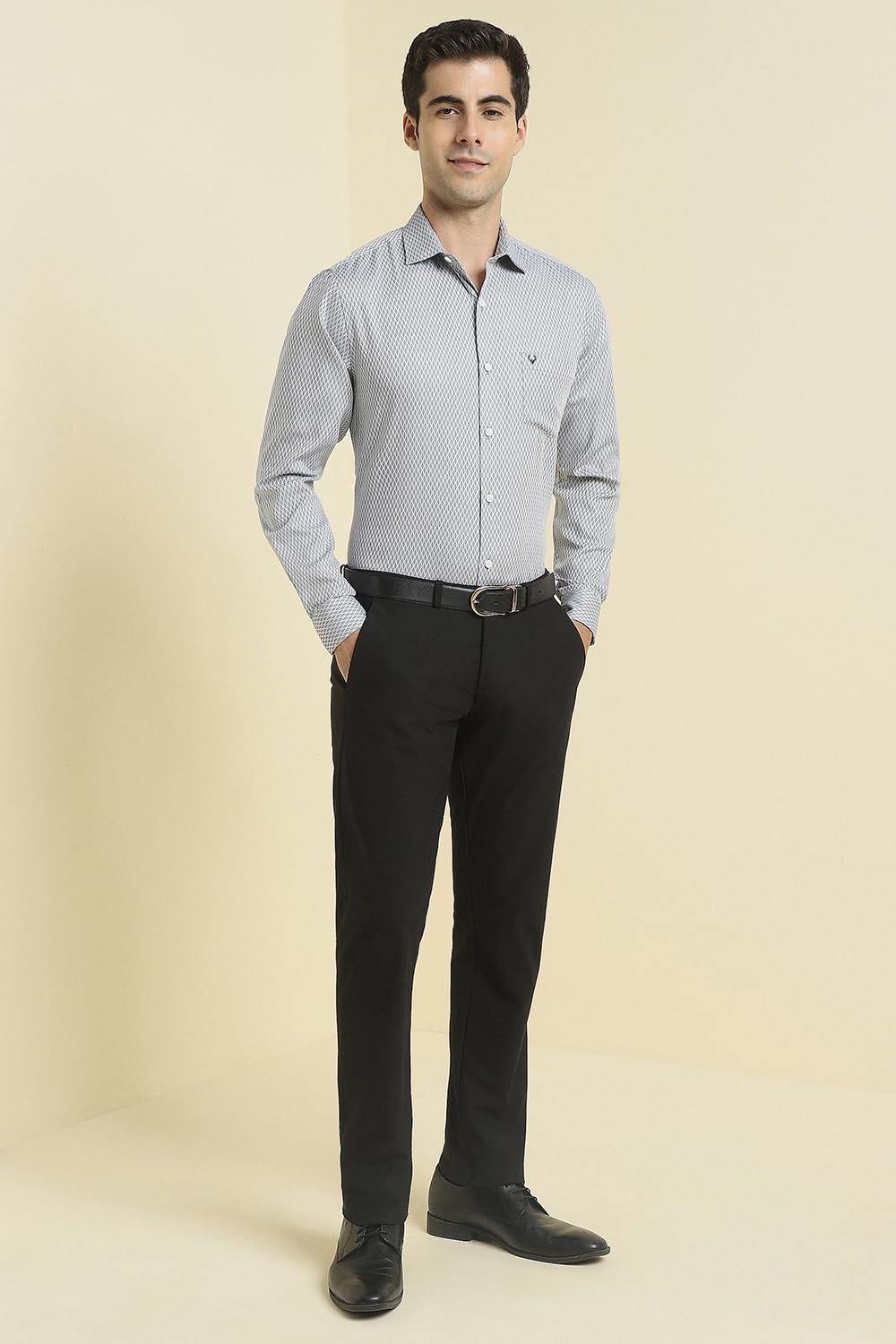 Allen Solly Men Cotton Slim Fit Shirt (ASSFQSPPQ37732_Grey, 42