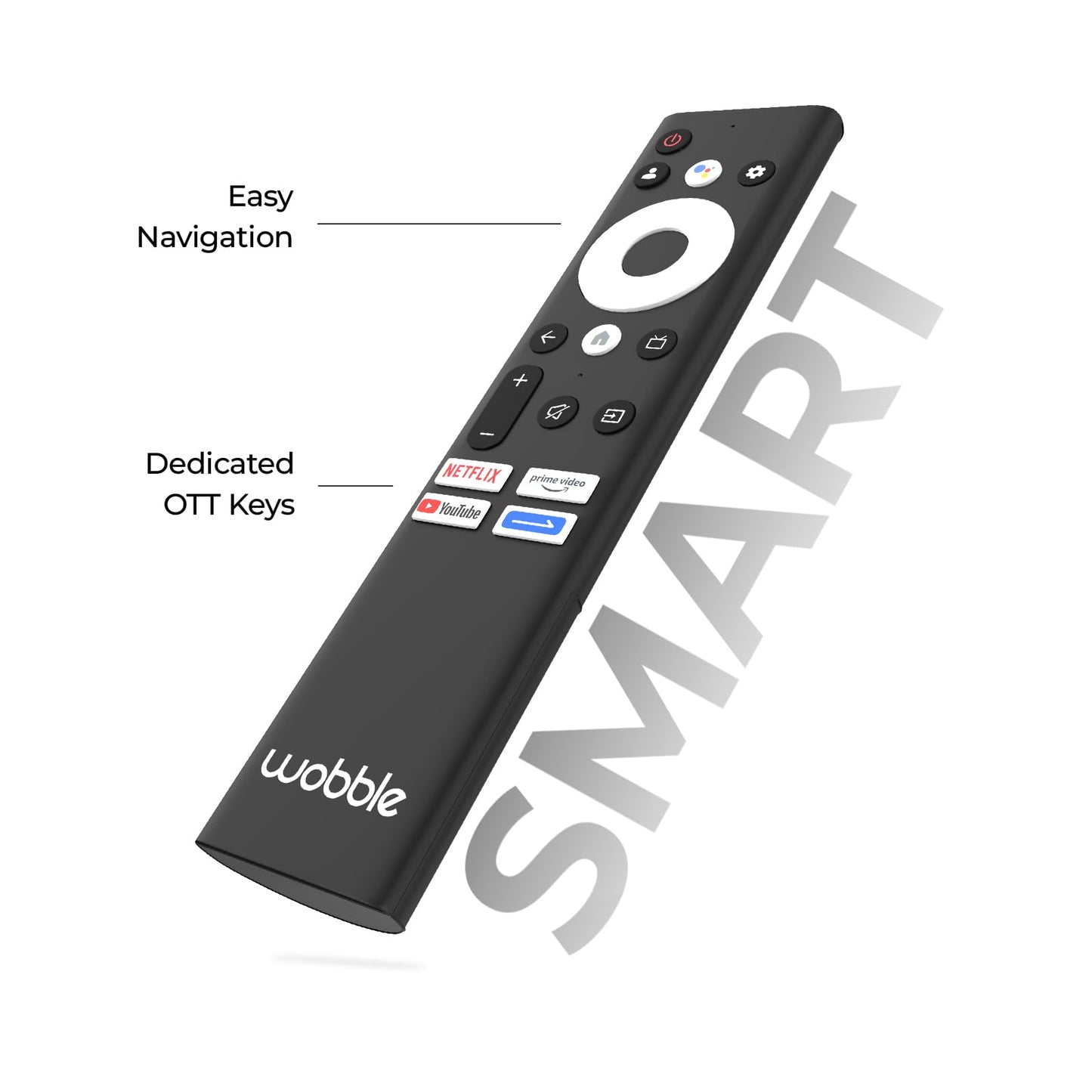 Wobble 109 cm (43 inches) UD Series 4K Ultra HD Smart LED Google TV WB43GTAW9602UDFL (Black)