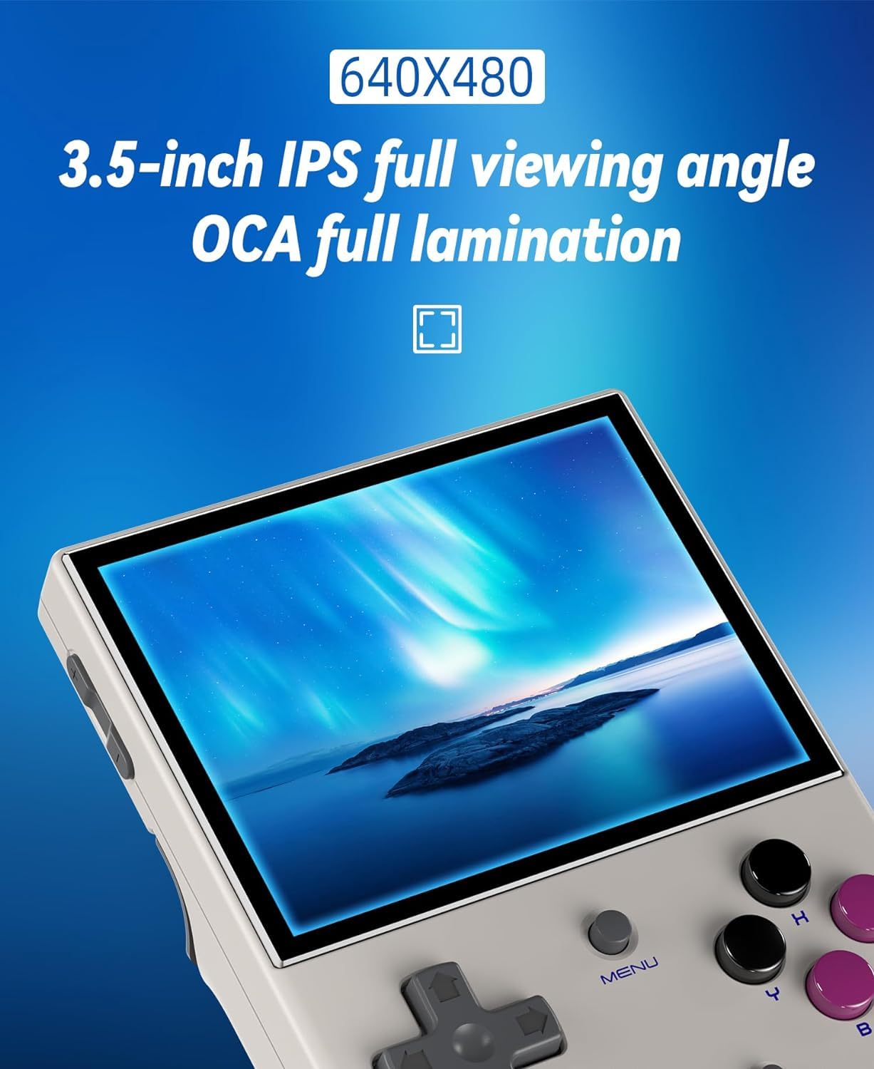 New World Anber-nic RG35XX Plus Handheld Game Console 3.5 Inch IPS Screen Linux OS 64G TF Card with 5000+ Games Classic Emulator Retro Video Handheld Games Consoles Support PSP games (Grey)