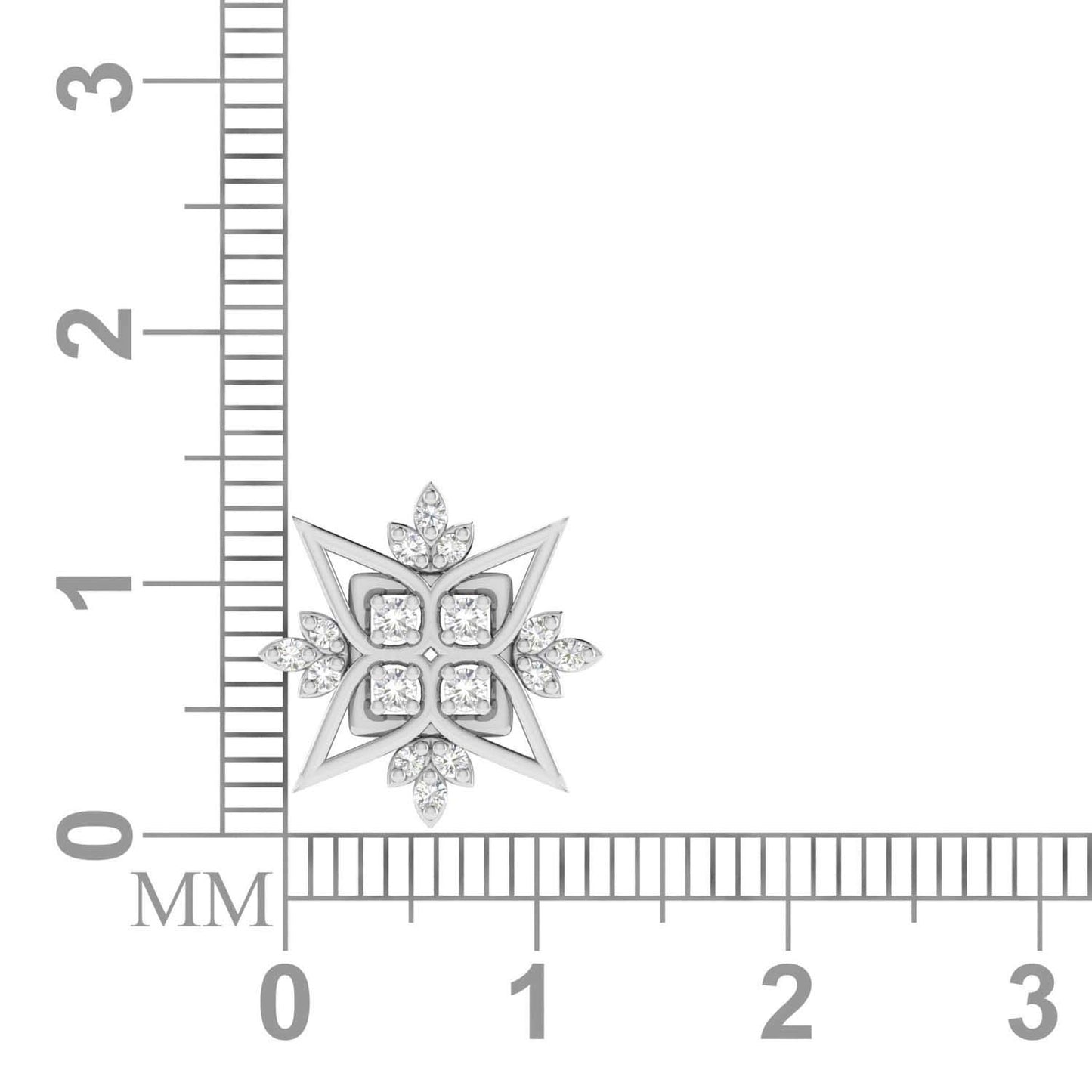 Avsar 18k (750) White Gold and Diamond Stud Earrings for Women