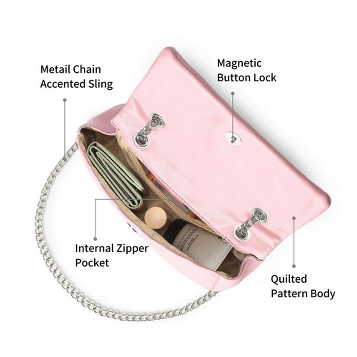 Fastrack Casual Sling Bag with Magnetic Button for Girls, Medium Size with Internal Zipper, Made with High-Quality Faux Leather, Versatile and Durable Design