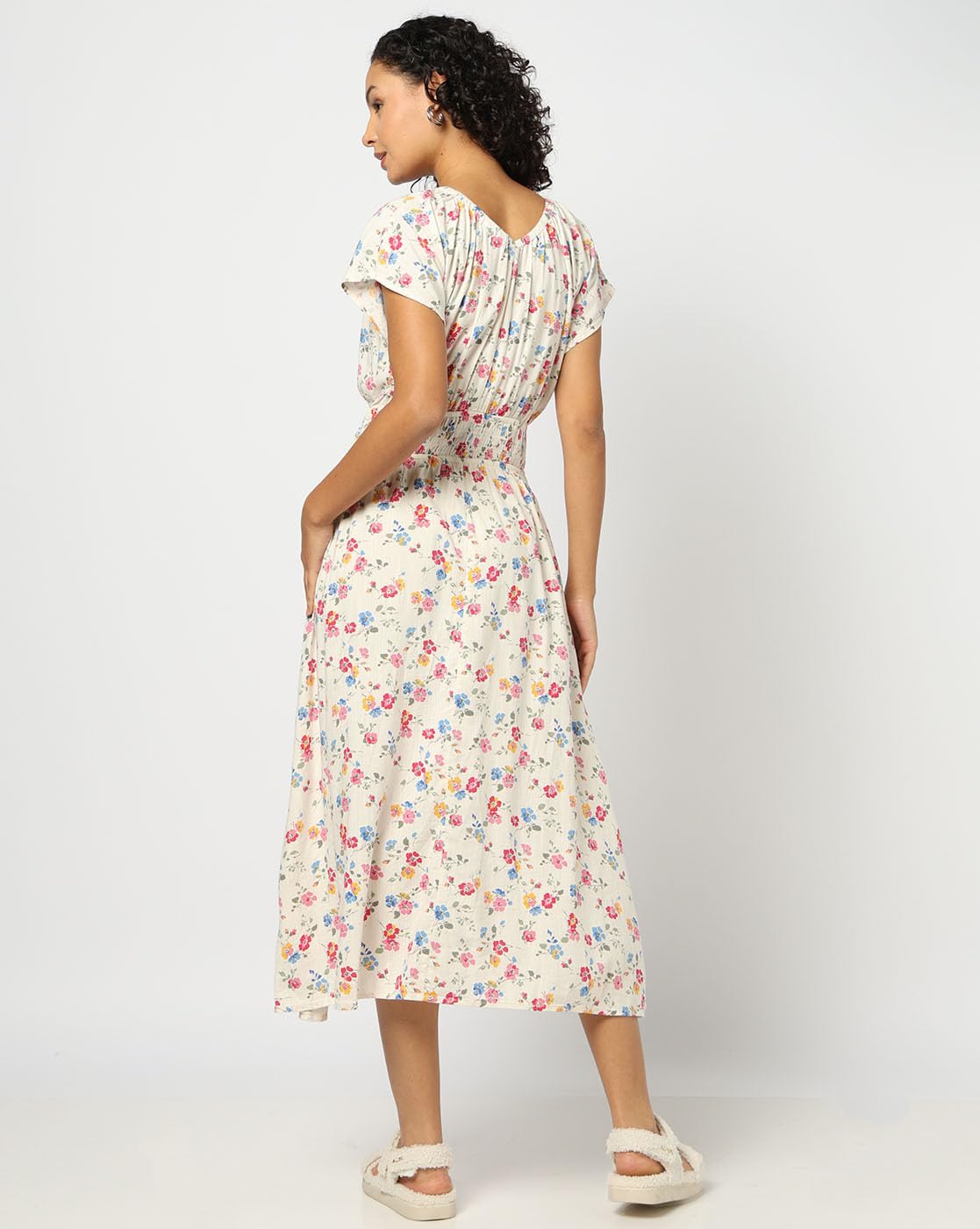 GAP Women's Cotton Blend Classic Maxi Casual Dress (442754733_Multi Multicolour