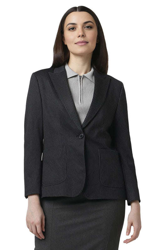 Van Heusen Women's Blazer (VWBZFRGFX45002_Black_M