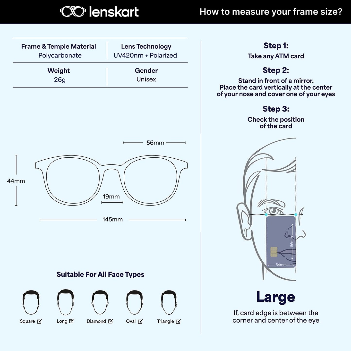 Vincent Chase By Lenskart | Black Full Rim Square | Polarised Stylish Sunglasses | 100% UV Proctected | For Men & Women (Medium, VC S13973)