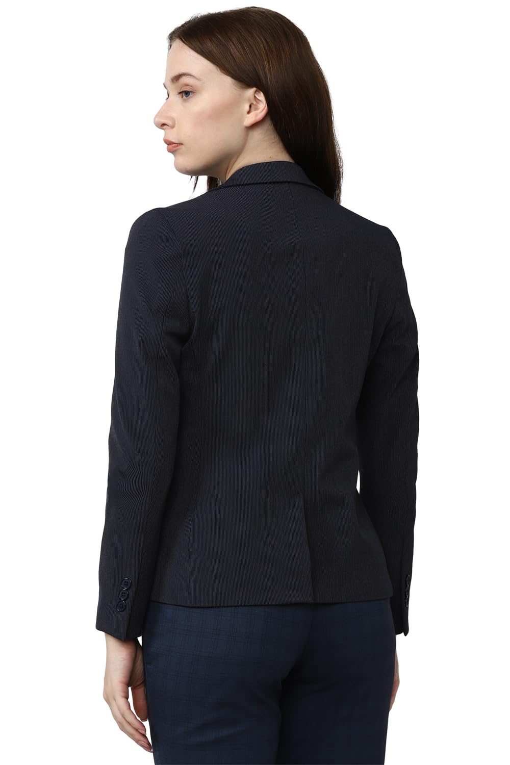 Van Heusen Van Hesuen Women's Formal Regular Blazer (VWBZCRGB939964_Navy, Single Breasted