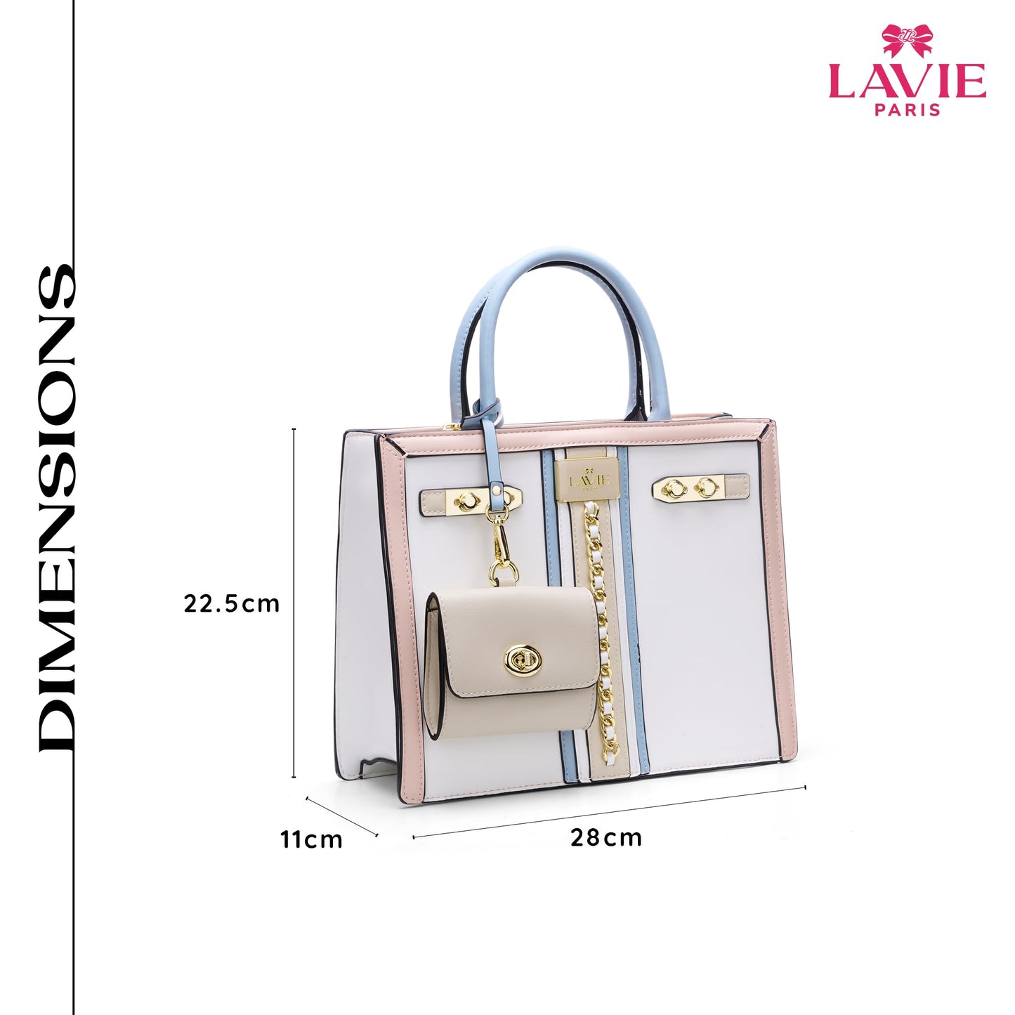 LAVIE PARIS Women's Louvre Chain Satchel Bag | Satchel Handbag for Work | Ladies Purse | Stylish Shoulder Bag | Gift for Women