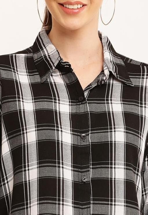 Trendy Oversized Tunic Style Shirt for Plus Size Women Black 9XL