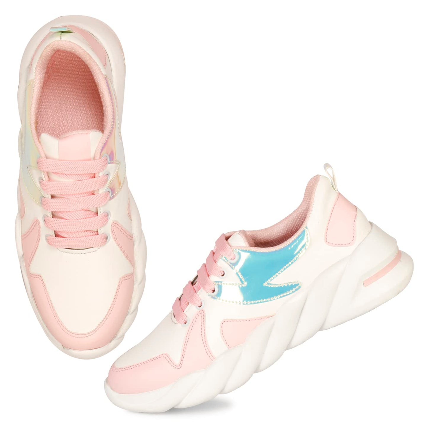 XE Looks 100% Vegan Leather Women's Pink Comfortable Shoes for Daily Walking