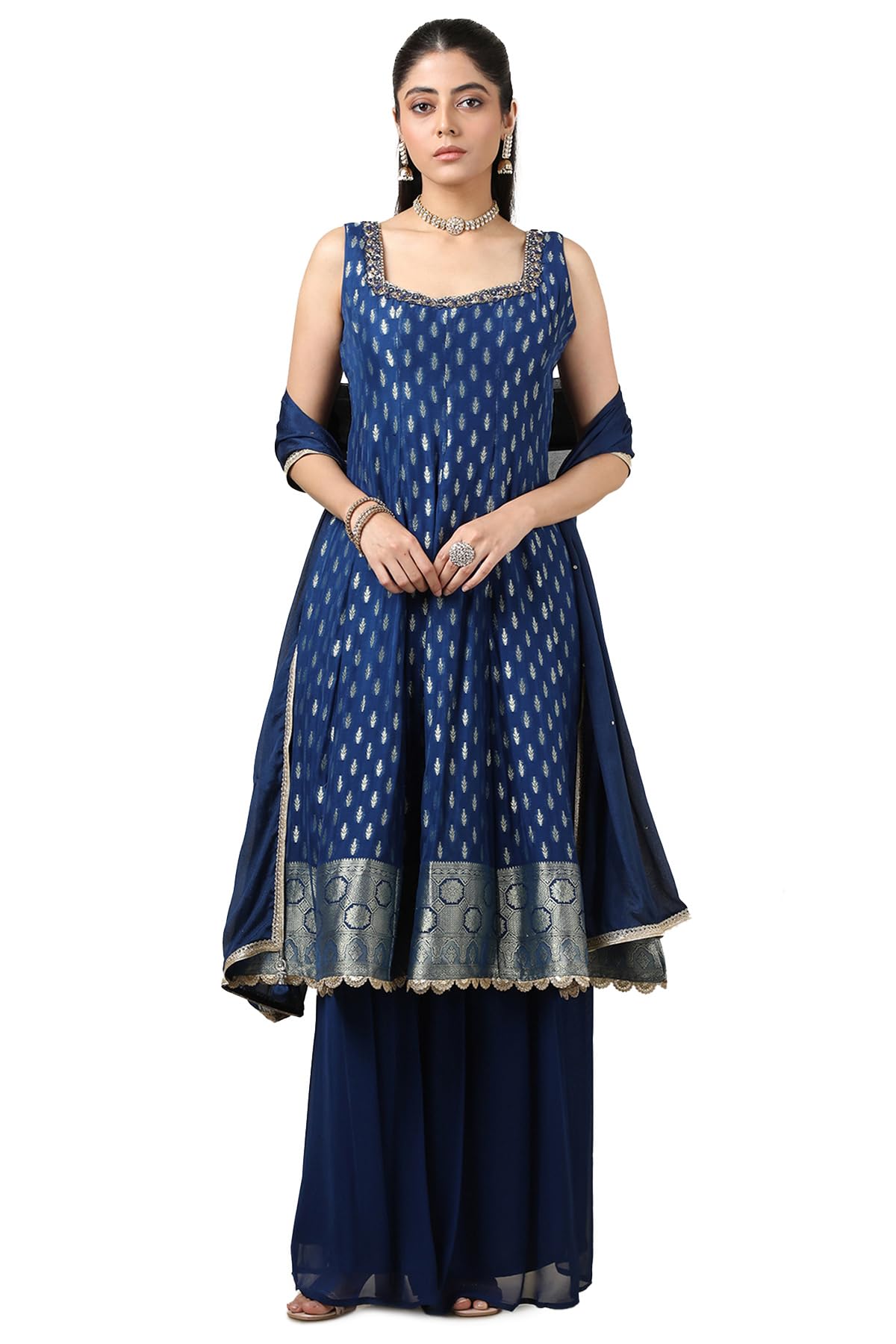 Soch Women's Brocade Salwar Suit Set (OWS5CD21594_Blue